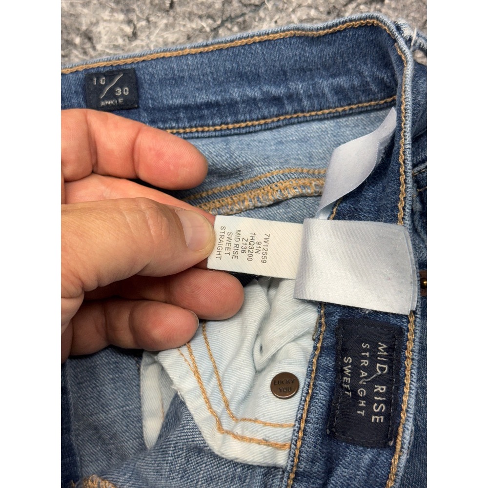 Lucky Brand Mid Rise Sweet Straight Ankle Jeans Blue 10/30 7W12559 - Picture 11 of 14